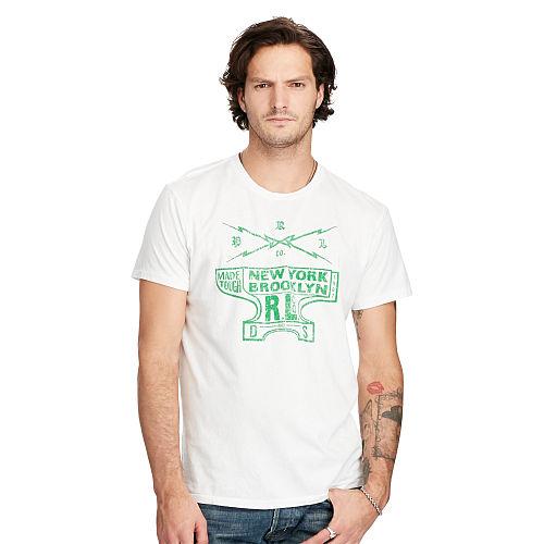 Ralph Lauren Denim & Supply Cotton Jersey Graphic Tee Spa White