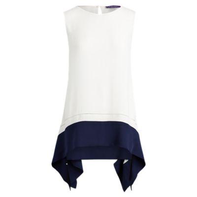 Ralph Lauren Domenic Georgette Top Linen White