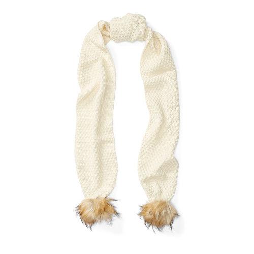 Ralph Lauren Lauren Knit Pom-pom Scarf Cream