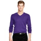Polo Ralph Lauren Pima Cotton V-neck Sweater Squire Purple Heather