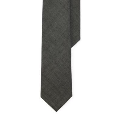 Ralph Lauren Cotton Chambray Narrow Tie Grey