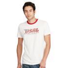 Ralph Lauren Denim & Supply Cotton Graphic Ringer Tee Antique Cream/ancient Red