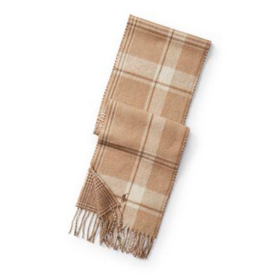 Ralph Lauren Reversible Plaid Wool Scarf Camel Malange