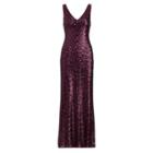 Ralph Lauren Sequined Gown Prune Shine