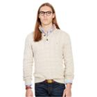 Polo Ralph Lauren Suede-trim Silk-blend Sweater Oatmeal Heather