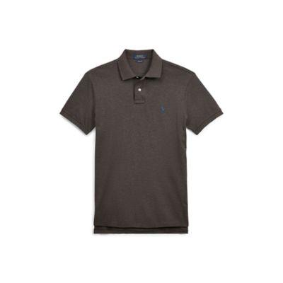 Ralph Lauren Custom Slim Fit Mesh Polo Flannel Heather/navy Pp