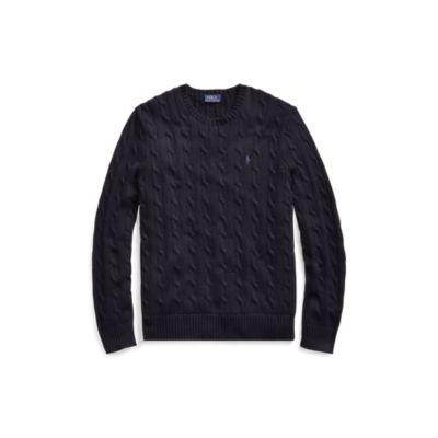 Ralph Lauren Cable-knit Cotton Sweater Hunter Navy 2x Big