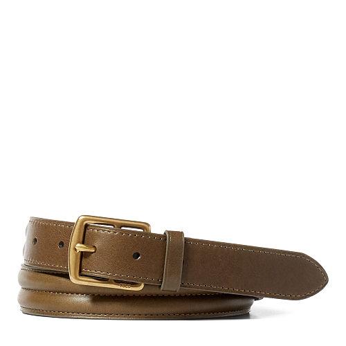 Polo Ralph Lauren Saddle Strap Leather Belt Olive