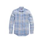 Ralph Lauren Plaid Linen Shirt Blue Multi
