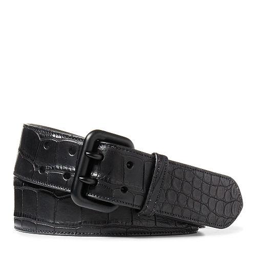 Ralph Lauren Matte Alligator Belt Black
