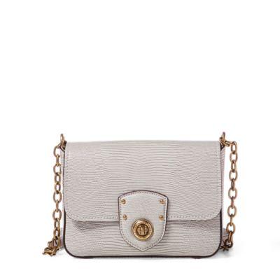 Ralph Lauren Faux-lizard Crossbody Bag Grey