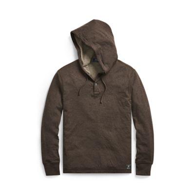 Ralph Lauren Cotton-blend Jersey Hoodie Brown Hthr/partridge Ht