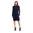 Ralph Lauren Lauren Petite Chevron-knit Sweater Dress Navy