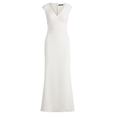 Ralph Lauren Stretch Crepe Gown Ivory