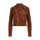 Ralph Lauren Suede Moto Jacket Brown