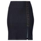 Ralph Lauren Lauren Woman Lace-up Denim Pencil Skirt Rinse Indigo
