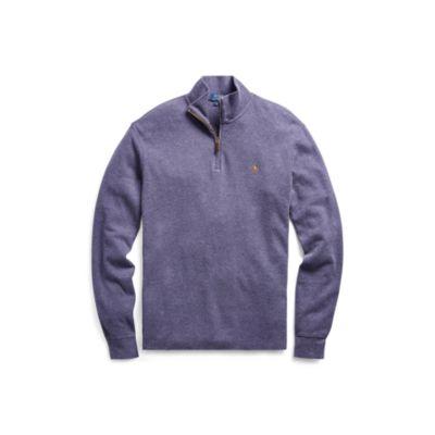 Ralph Lauren Estate-rib Half-zip Pullover Purple Heather