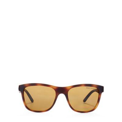 Ralph Lauren Rubberized Square Sunglasses Dark Havana