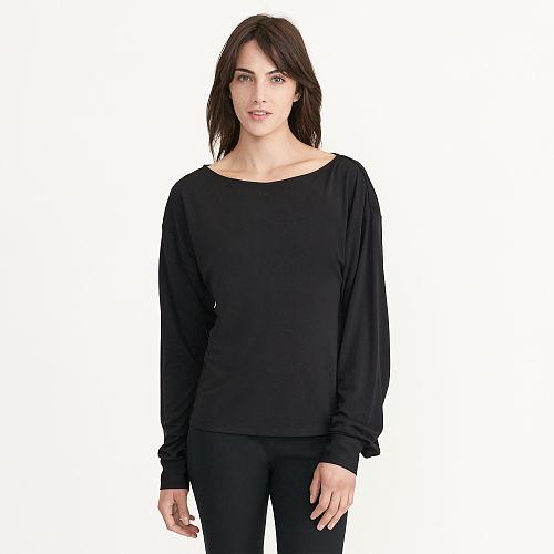 Ralph Lauren Lauren Ballet-neck Jersey Top Black
