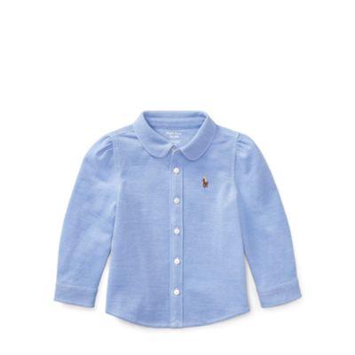 Ralph Lauren Cotton Oxford Shirt Harbor Island Blue/white 3m