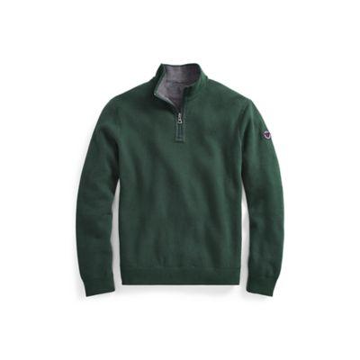 Ralph Lauren Reversible Estate-rib Pullover Northwest Pine/grey Hthr