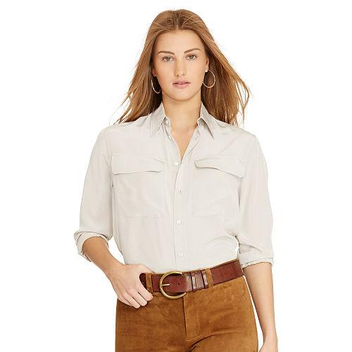 Polo Ralph Lauren Silk 2-pocket Shirt Oyster Bay