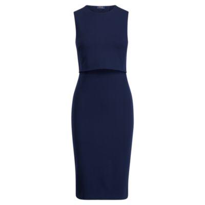 Ralph Lauren Ponte Open-back Dress Cruise Navy