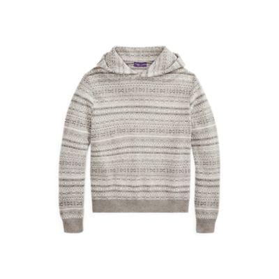 Ralph Lauren Fair Isle Cashmere Hoodie Grey