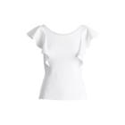 Ralph Lauren Ruffle-sleeve Scoop-back Top White