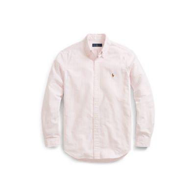 Ralph Lauren Classic Fit Striped Shirt Rose Pink/white 2x Big