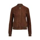 Ralph Lauren Suede Bomber Jacket Rich Brown Suede