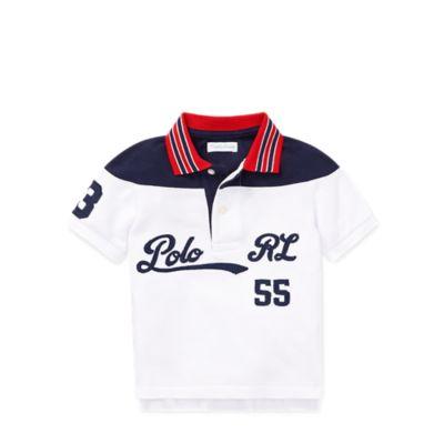Ralph Lauren Embroidered Cotton Mesh Polo White 12m