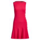 Ralph Lauren Button-trim Crepe Dress Pnk Poppy