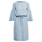 Ralph Lauren Ruffle-sleeve Drawstring Dress Pale Blue Wash