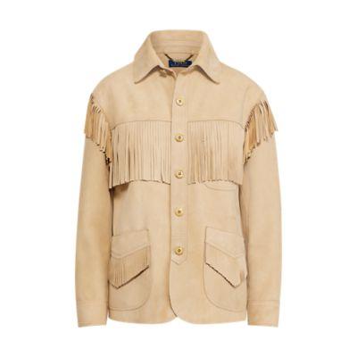 Ralph Lauren Fringe Suede Jacket Classic Camel
