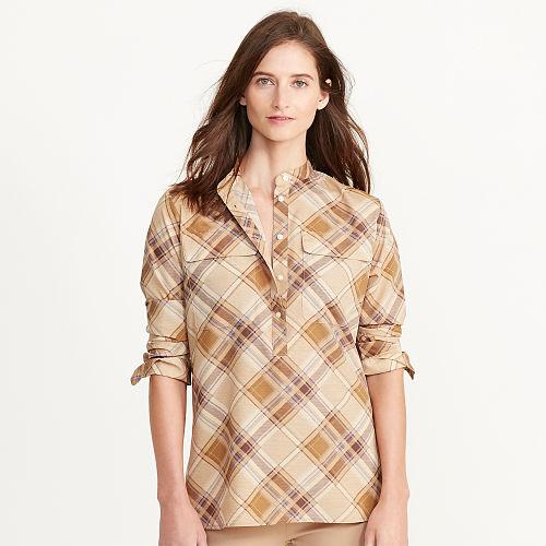 Ralph Lauren Lauren Plaid Crepe Tunic Multi