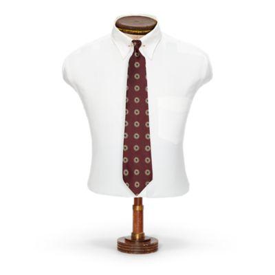 Ralph Lauren Handmade Embroidered Silk Tie Burgundy/cream/olive