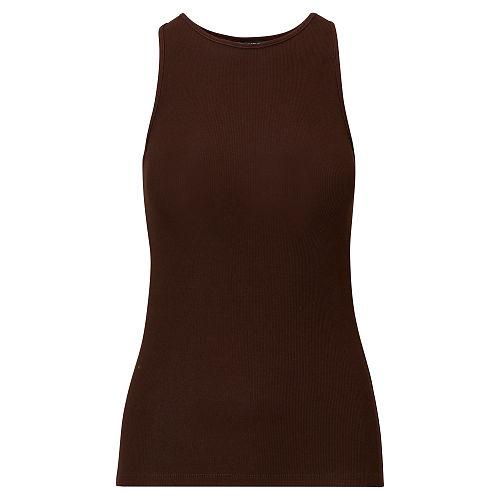Ralph Lauren Lauren Slim Stretch Cotton Tank Circuit Brown