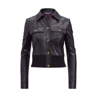 Ralph Lauren Salena Leather Jacket Ink