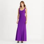Ralph Lauren Lauren Stretch Crepe Scoop-back Gown Electric Purple