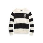 Ralph Lauren Striped Cotton Sweater Black/cream