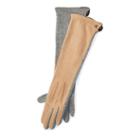Ralph Lauren Lauren Wool-blend Long Tech Gloves Camel /grey Heather