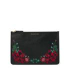 Ralph Lauren Embroidered Leather Pouch Black