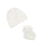Ralph Lauren Cashmere Hat & Booties Set Warm White 6-9m