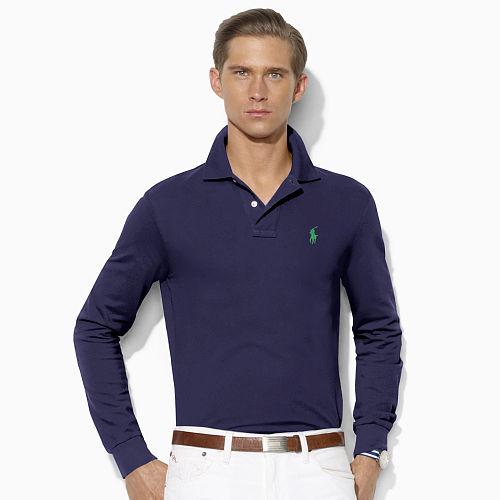Polo Ralph Lauren Custom Fit Cotton Mesh Polo Newport Navy