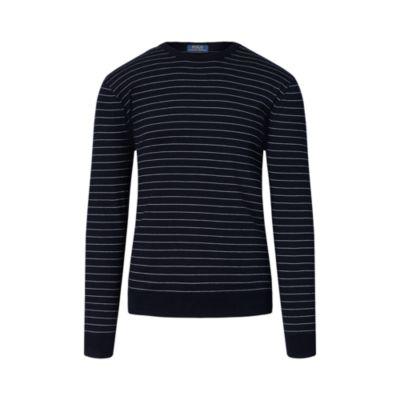 Ralph Lauren Striped Cotton-blend Sweater Navy/cream