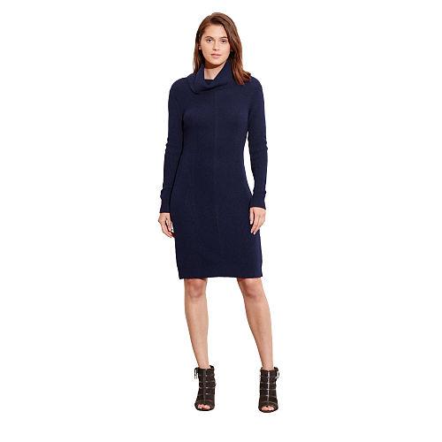 Ralph Lauren Lauren Chevron-knit Sweater Dress Navy