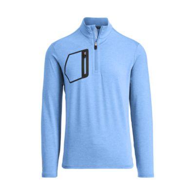 Ralph Lauren Tech Jersey Half-zip Pullover Cabana Blue Heather