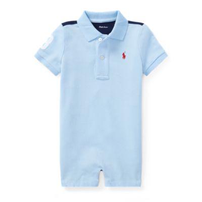 Ralph Lauren Cotton Mesh Polo Shortall Elite Blue Multi 3m