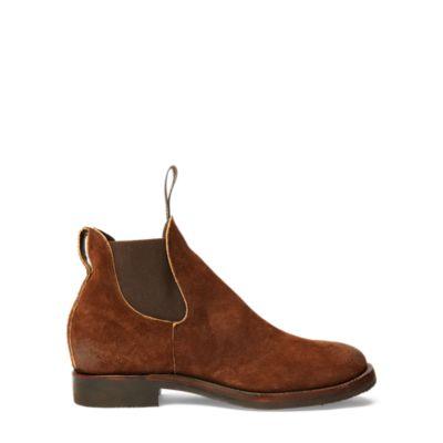 Ralph Lauren Suede Chelsea Boot Brown